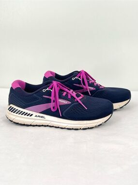 Brooks Ariel 20 Navy Blue Magenta Motion Control Running Shoes Women’s Size 11